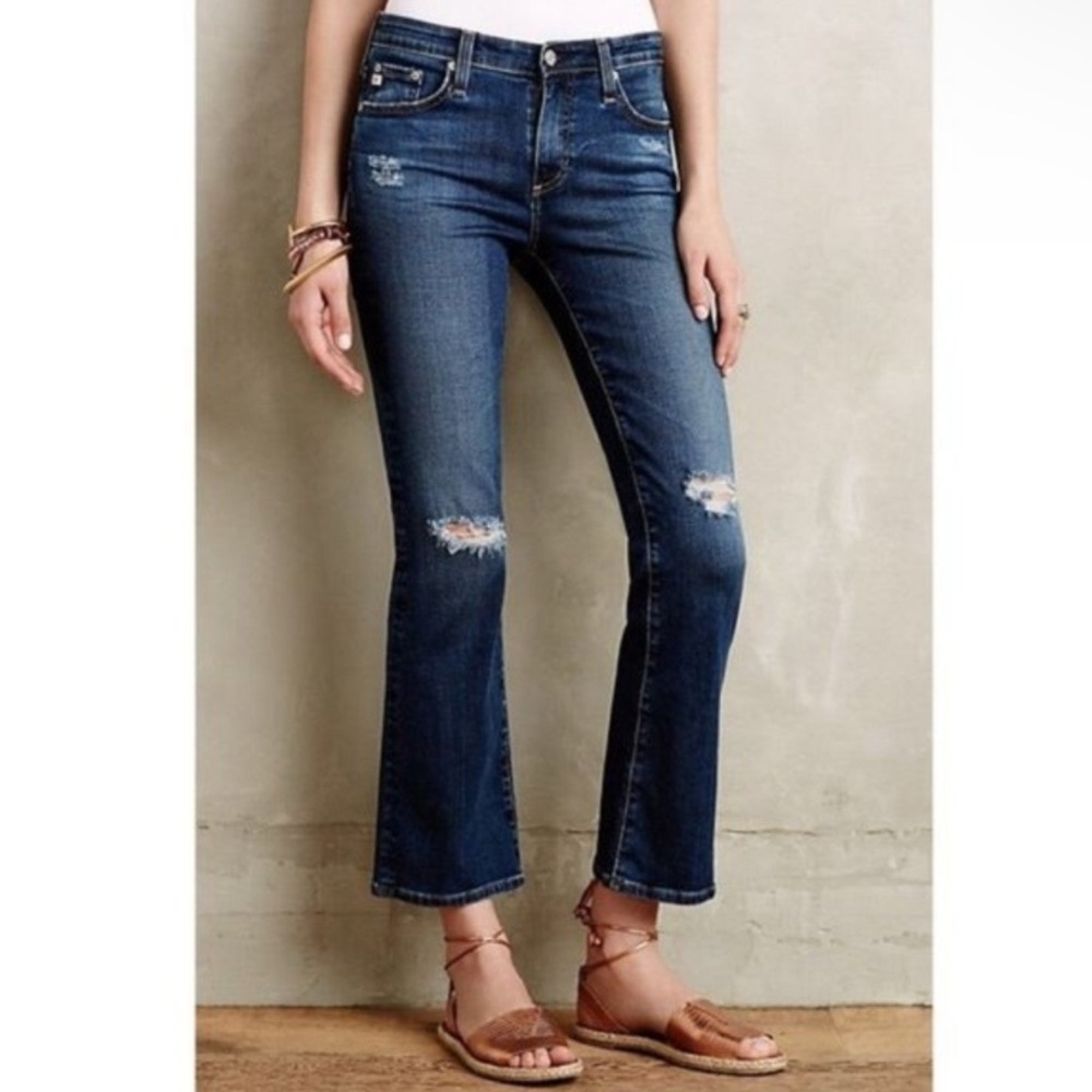 AG Adriano Goldschmeid The Stacy Mid-Rise Straight Distressed Jeans Size 25 EUC